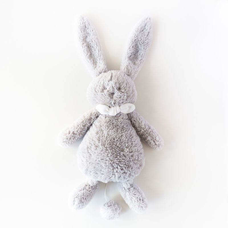  - ella lapin - boîte à musique gris 30 cm 